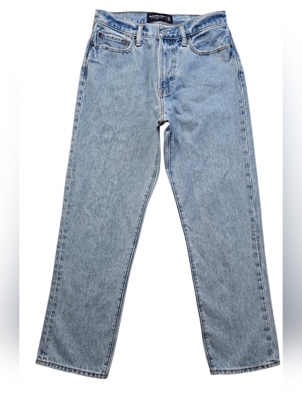 Abercrombie & Fitch Men's Light Blue Straight Leg Jeans